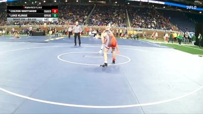 D3-120 lbs Cons. Round 2 - Colton Whittaker, Frankenmuth vs Luke Klinge, Hopkins