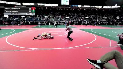 84 lbs Cons. Round 3 - Keegan Kruger, LWWA vs Caleb Roppel, BKV1