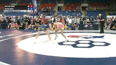 110 lbs Champ. Rd Of 64 - Baylee Ness, Minnesota vs Olivia Bice, Nebraska