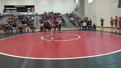 285 lbs Cons. Round 1 - Chevy Rider, Muscatine vs Rudy Wolfe, Washington