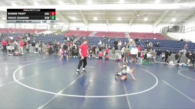 45 lbs Quarterfinal - Trace Johnson, Box Elder Stinger Wrestling vs Sunnie Pratt, Salt Flats Wrestling Club