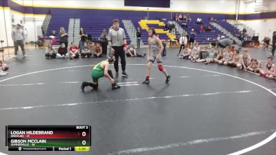 90 lbs Round 1 (6 Team) - Gibson McClain, Summerville vs Logan Hildebrand, Grizzlies