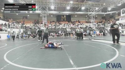 49 lbs Semifinal - Drayson Couch, Midwest City Bombers Youth Wrestling Club vs Easton Civitts, Harrah Little League Wrestling