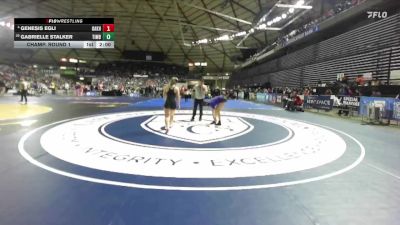 Girls 3A 125 lbs Champ. Round 1 - Gabrielle Stalker, Timberline (Girls) vs Genesis Egli, Oak Harbor (Girls)