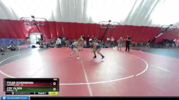 182 lbs Quarterfinals (8 Team) - Coy Olsen, Bemidji vs Tyler Schoneman, Random Lake