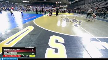 43 lbs Quarterfinal - Cedar Nelson, Team Aggression Wrestling Club vs Urijah Benscoter, Elite Wrestling Club