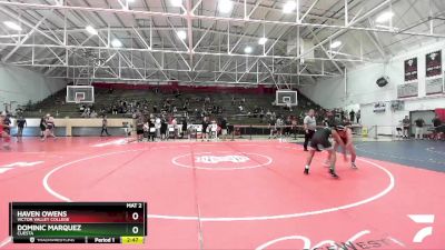 133 lbs Cons. Round 4 - Dominic Marquez, Cuesta vs Haven Owens, Victor Valley College