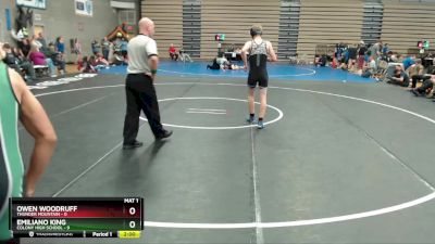 140 lbs Round 6: 1:30pm Sat. - Emiliano King, Colony High School vs Owen Woodruff, Thunder Mountain