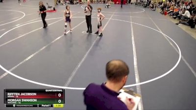 88 lbs Quarterfinals (8 Team) - Rifften Jacobson, NRHEG vs Morgan Swanson, Waconia