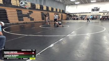 110 lbs Champ. Round 1 - Burke Brewer, Treasure Valley Catholic Schools vs Camdon Burkey, South Middle School