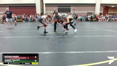 105 lbs Quarterfinal - Nathan Manos, Palmetto State Wrestling Academy vs Robert Hollett, Unattached