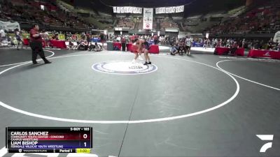 165 lbs Cons. Semi - Carlos Sanchez, Community Youth Center - Concord Campus Wrestling vs Liam Bishop, Ferndale Wildcat Youth Wrestling