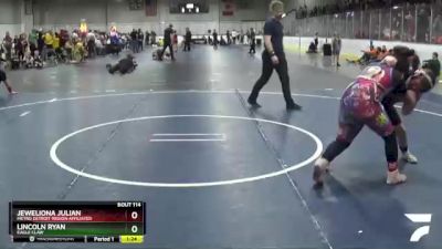 130 lbs Cons. Semi - Lincoln Ryan, Eagle Claw vs Jeweliona Julian, Metro Detroit Region Affiliated