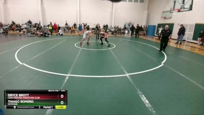 150 lbs Cons. Semi - Thiago Romero, Wyoming vs Dryce Brott, Lusk Rawhide Wrestling Club