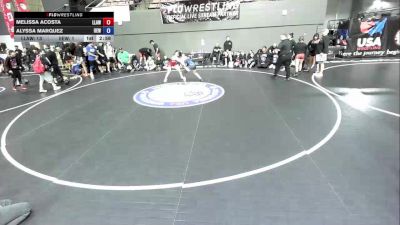 120 lbs Melissa Acosta, LAWA - Los Angles Wrestling Association vs Alyssa Marquez, IEWA - Inland Empire Wrestling Association