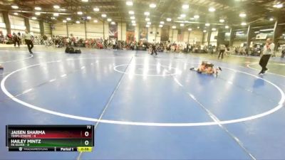 72 lbs Rd# 6- 9:00am Saturday Final Pool - Hailey Mintz, PA Silver vs Jaisen Sharma, Terps Xtreme