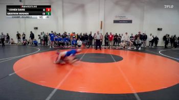 165 lbs Champ. Round 2 - Cohen Davis, Hamilton Southeastern vs Grayson Hughes, Club Madison