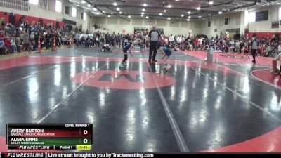 70 lbs Cons. Round 1 - Avery Burton, Oakdale Athletic Association vs Alivia Emms, Simley Wrestling Club