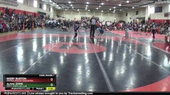 70 lbs Cons. Round 1 - Avery Burton, Oakdale Athletic Association vs Alivia Emms, Simley Wrestling Club
