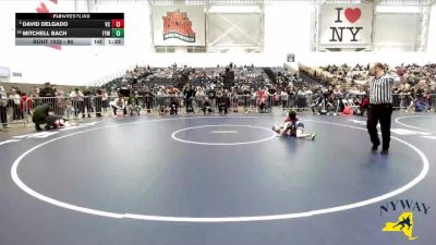 90 lbs Champ. Round 1 - David Delgado, VHW Club vs Mitchell Bach, Falconer Youth Wrestling