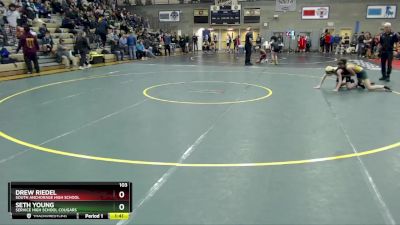 103 lbs Semifinal - Seth Young, Service High School Cougars vs Drew Riedel, South Anchorage High School