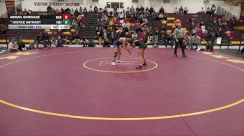 115 lbs 1st Place Match - Abigail Gonzalez, Miami Southridge vs Justice Anthony, Parkersburg South HS