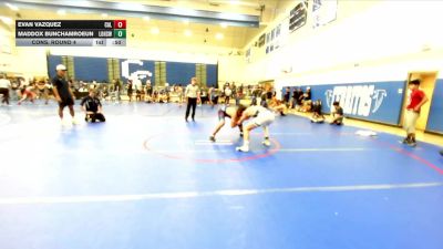 138 lbs Cons. Round 4 - Evan Vazquez, Lion Of Judah Wrestling Academ vs Maddox Bunchamroeun, Los Osos High School Wrestling