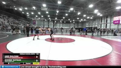 155 lbs Cons. Semi - Dominic Ratigan, Team Idaho WC vs Jake Sullivan, Okanogan Underground WC