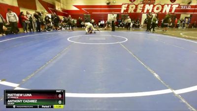 157 lbs Quarterfinal - Anthony Cazarez, Gilroy vs Matthew Luna, St Francis