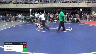 70 lbs Semifinal - Zachary Wicks, Silver Creek vs Elijah Weeks, Bellwood-Antis