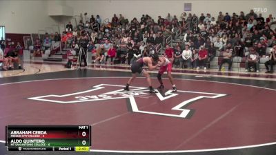 141 lbs Finals (2 Team) - Abraham Cerda, Fresno City College vs Aldo Quintero, Mt San Antonio College