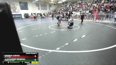 150 lbs Champ. Round 2 - Aleksander Mendoza, Corona Del Mar vs Andrew Cortes, Villa Park