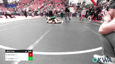 92 lbs Semifinal - Bodie Swords, Cowboy Wrestling Club vs Parker Landers, Carroll Wrestling Club