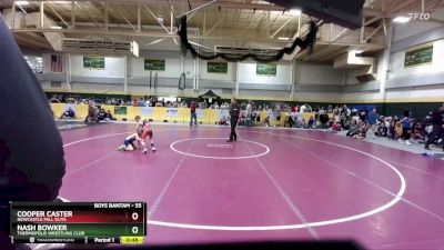 55 lbs Cons. Round 3 - Nash Bowker, Thermopolis Wrestling Club vs Cooper Caster, NEWCASTLE FALL GUYS