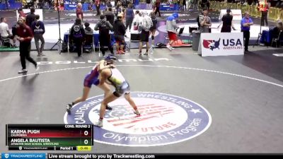 122 lbs Cons. Round 2 - Angela Bautista, Atwater High School Wrestling vs Karma Pugh, California