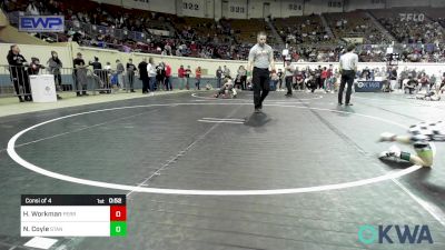 49 lbs Consi Of 4 - Holden Workman, Perry Wrestling Academy vs Nixon Coyle, Standfast