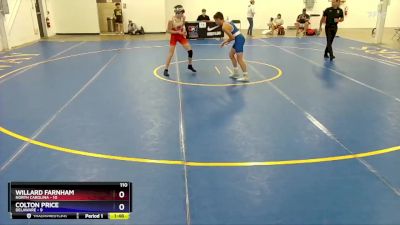 110 lbs Placement Matches (8 Team) - Willard Farnham, North Carolina vs Colton Price, Delaware