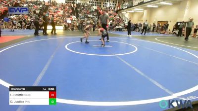 52 lbs Round Of 16 - Lynlee Smittle, Wagoner Takedown Club vs Deryk Justice, Tahlequah