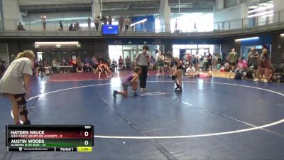 100 lbs Round 2 (4 Team) - Hayden Hauck, Gulf Coast Grappling Academy vs Austin Woods, Alabama Elite Blue