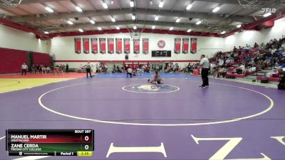 125 lbs Semifinal - Zane Cerda, Fresno City College vs Manuel Martir, Unattached