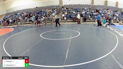 12U Boys - 78 lbs Champ. Round 2 - Liam Reeves, Steel Valley Renegades vs Oliver Westphal, Sabertooth Wrestling Club