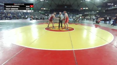 Boys 3A 215 lbs Quarterfinal - Riley Simmons, White River vs Jason Marshall, Snohomish