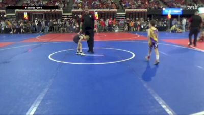 54 lbs Champ. Round 1 - Bowen Jacobs, Lander Legacy Wrestling Club vs Mason Deveraux, Laurel Matburners