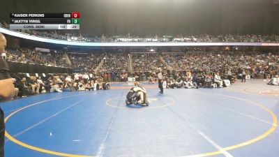 3A 144 lbs Cons. Semi - Kaiser Perkins, Charles D. Owen High School vs Jaxtyn Virgil, Polk County High School