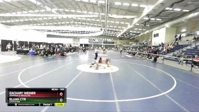 149 lbs Semifinal - Zachary Weiner, Johnson & Wales (RI) vs Elijah Cyr, Castleton