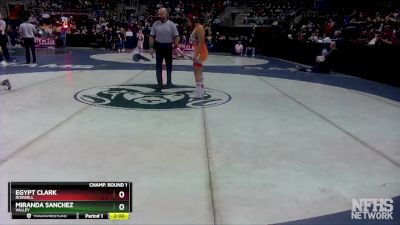 Girls 152 lbs Champ. Round 1 - Miranda Sanchez, Valley vs Egypt Clark, Roswell