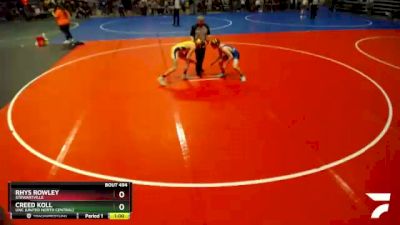 140 lbs Quarterfinal - Creed Koll, UNC (United North Central) vs Rhys Rowley, Stewartville