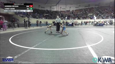 49 lbs 5th Place - Audrena Bryson, Hennessey Takedown Club vs Lainey Davie, Salina Wrestling Club