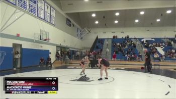 117 lbs 1st Place Match - Mia Shepard, University Nevada Las Vegas vs Mackenzie Muniz, Mt. San Antonio College