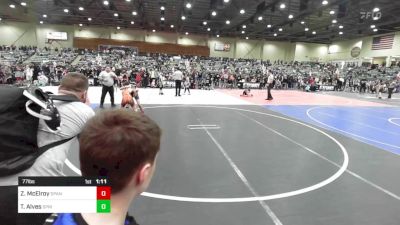 77 lbs Round Of 16 - Zechariah McElroy, Spanish Springs WC vs Tristan Alves, Spring Hills WC